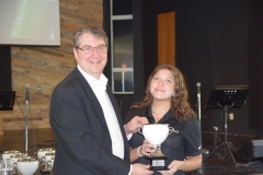 Kaitlyn Molliconi from Mucci Farms accepts Best Cocktail Cucumber Award