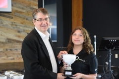 Kaitlyn Molliconi from Mucci Farms accepts Best Hot Pepper Award