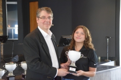 Kaitlyn Molliconi from Mucci Farms accepts Best Cluster/TOV Tomato Award