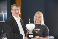 Krysta Markham from Nature Fresh Farms  accepts Best Overall Cucumber Award